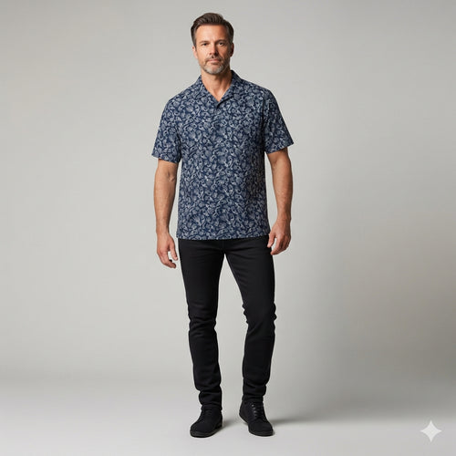 Organic Cotton Hawaiian Shirt - Koi Print