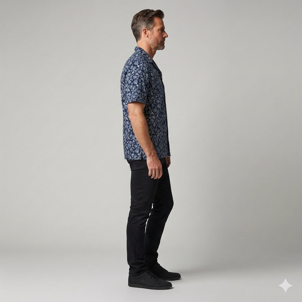 Organic Cotton Hawaiian Shirt - Koi Print