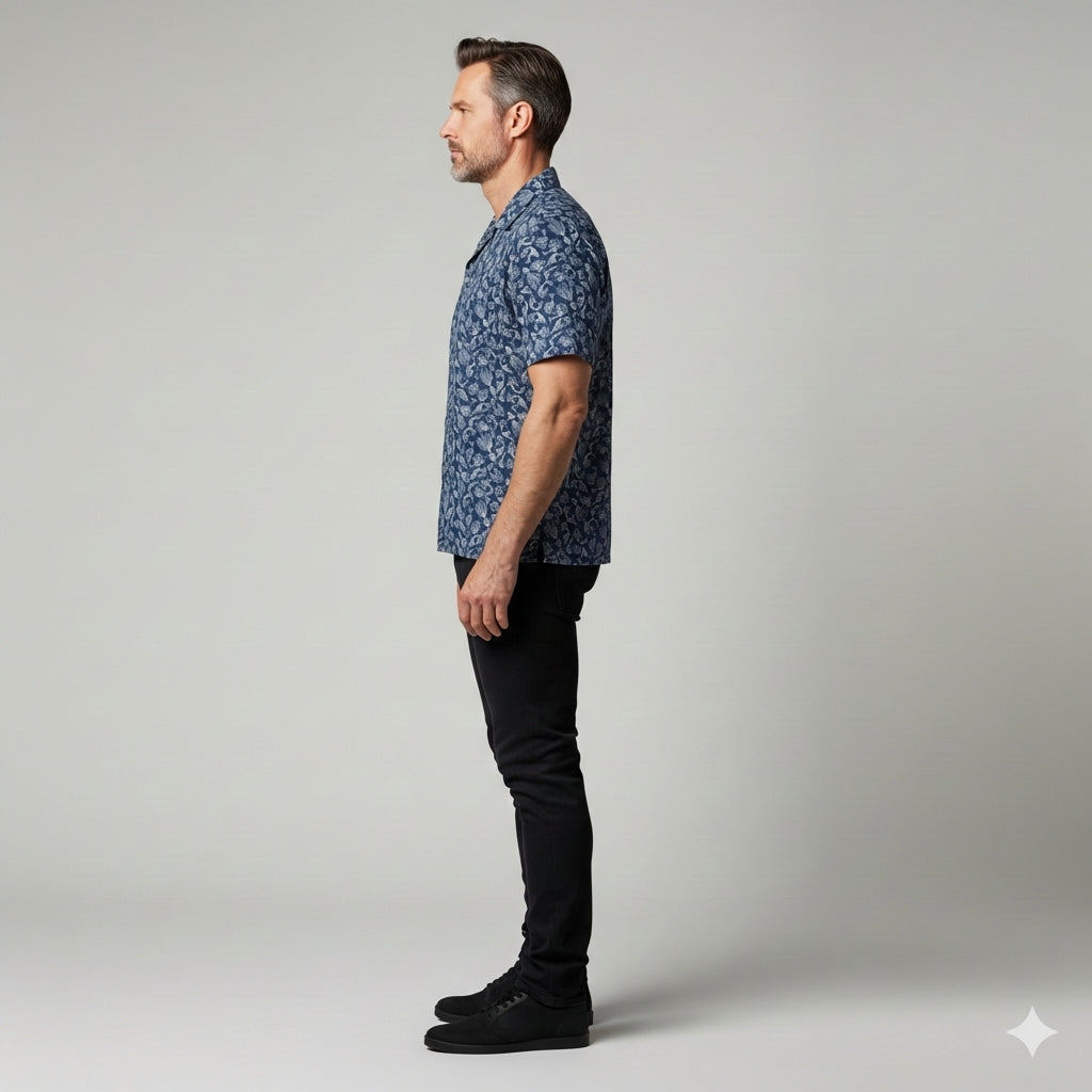 Organic Cotton Hawaiian Shirt - Koi Print