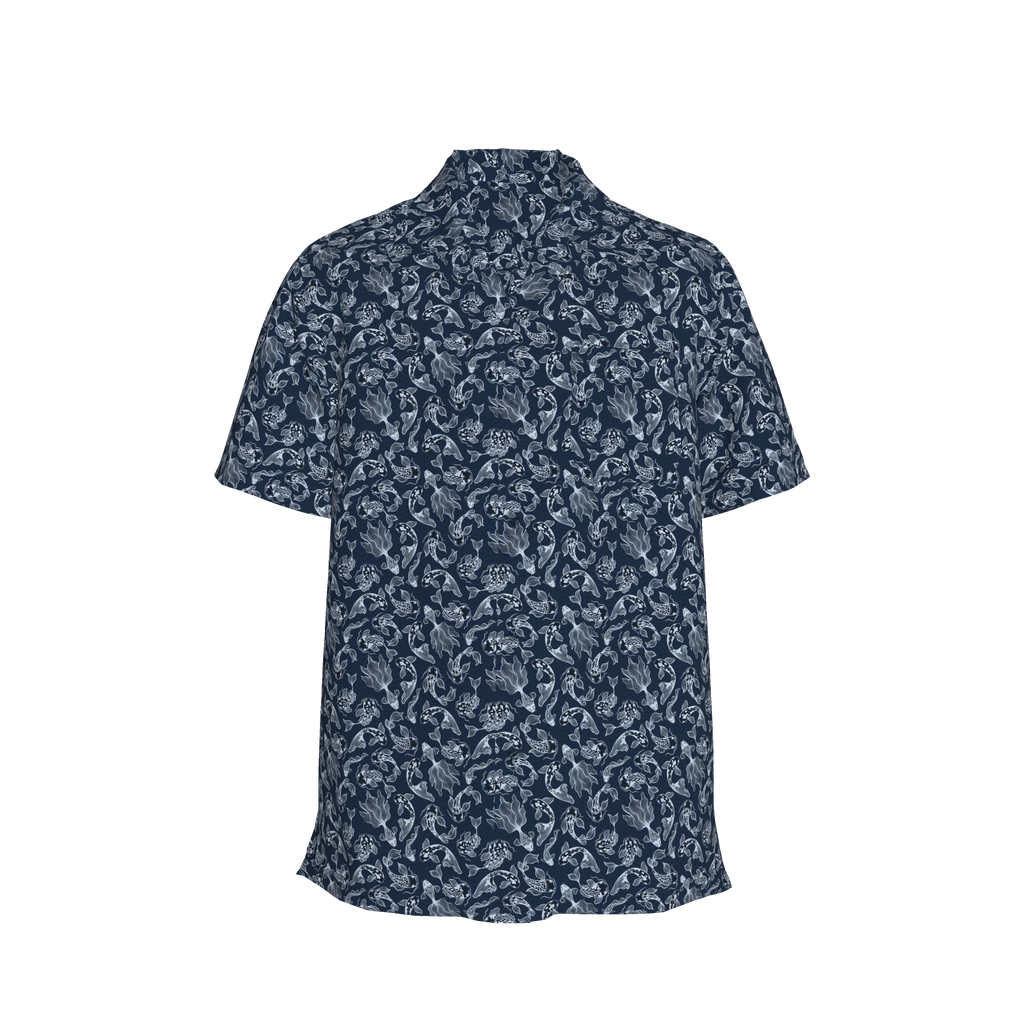 Organic Cotton Hawaiian Shirt - Koi Print
