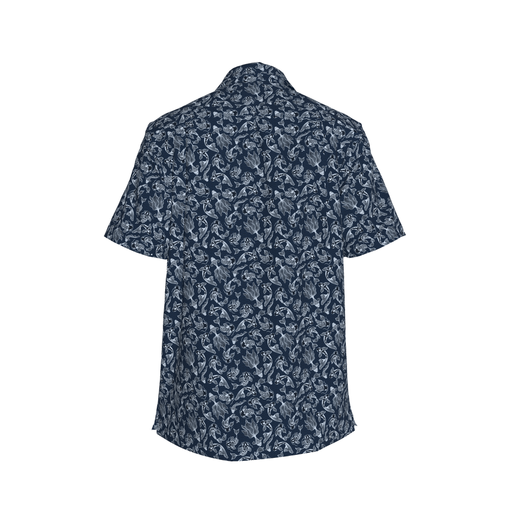 Organic Cotton Hawaiian Shirt - Koi Print