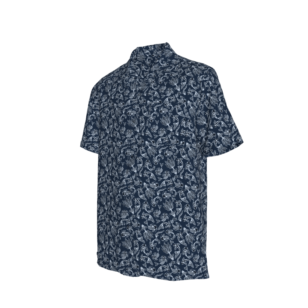 Organic Cotton Hawaiian Shirt - Koi Print