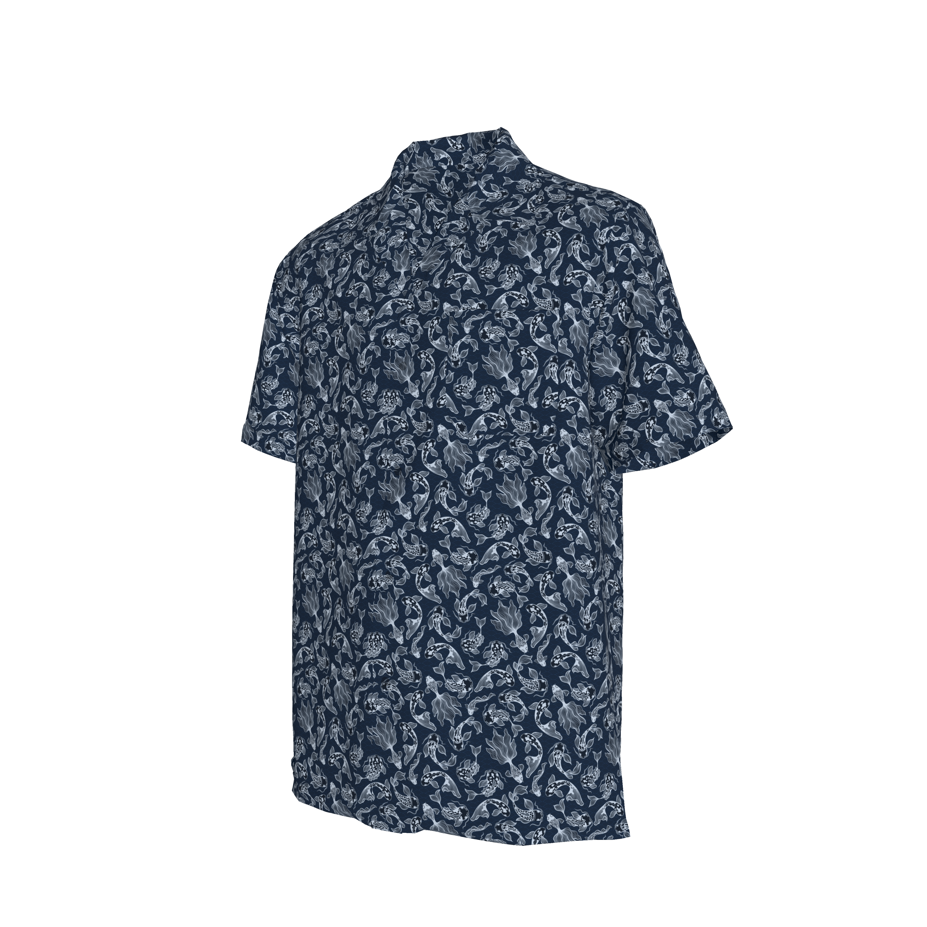Organic Cotton Hawaiian Shirt - Koi Print