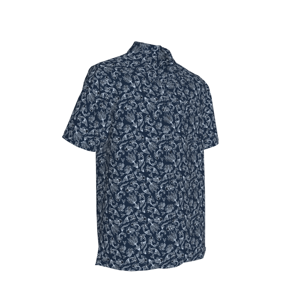 Organic Cotton Hawaiian Shirt - Koi Print