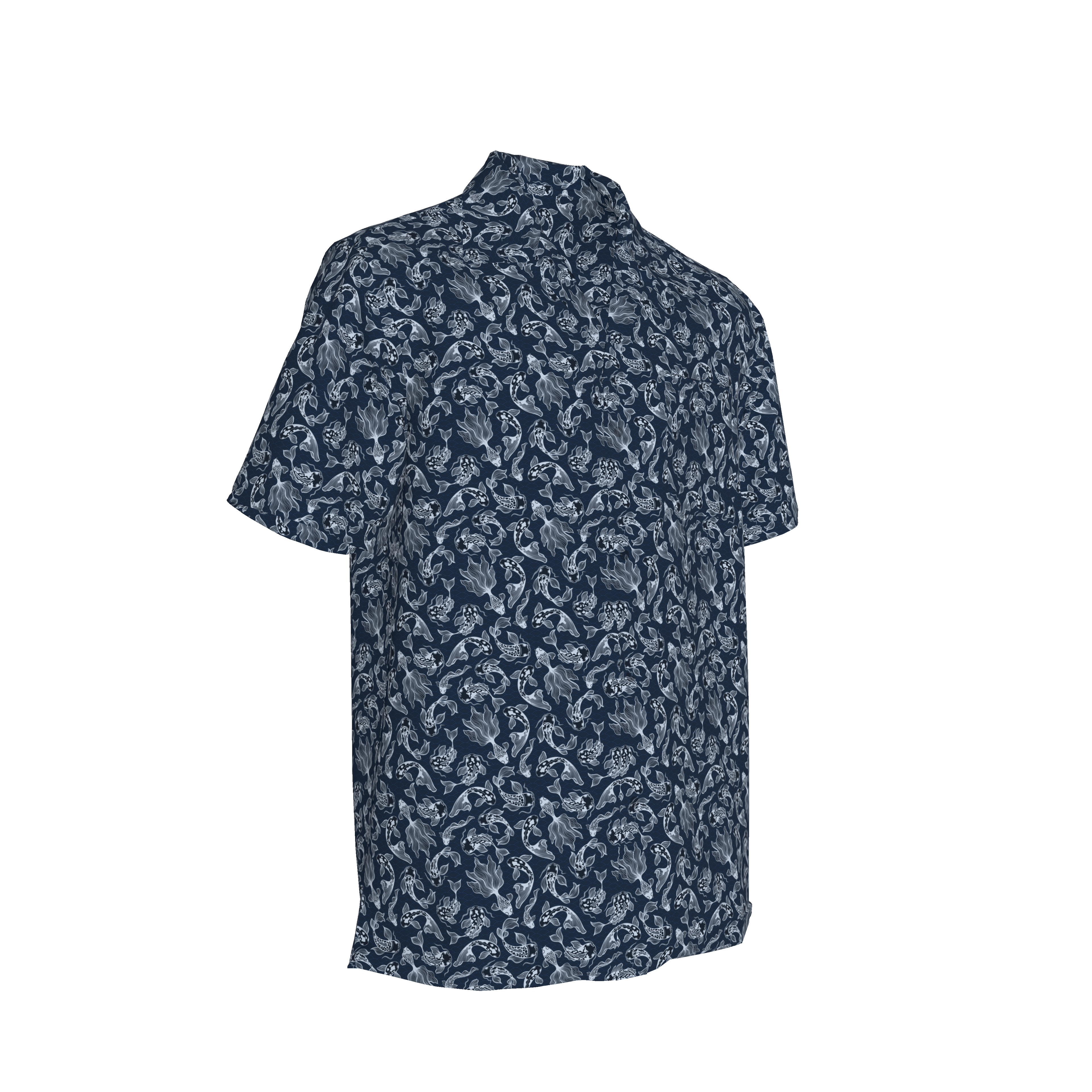 Organic Cotton Hawaiian Shirt - Koi Print